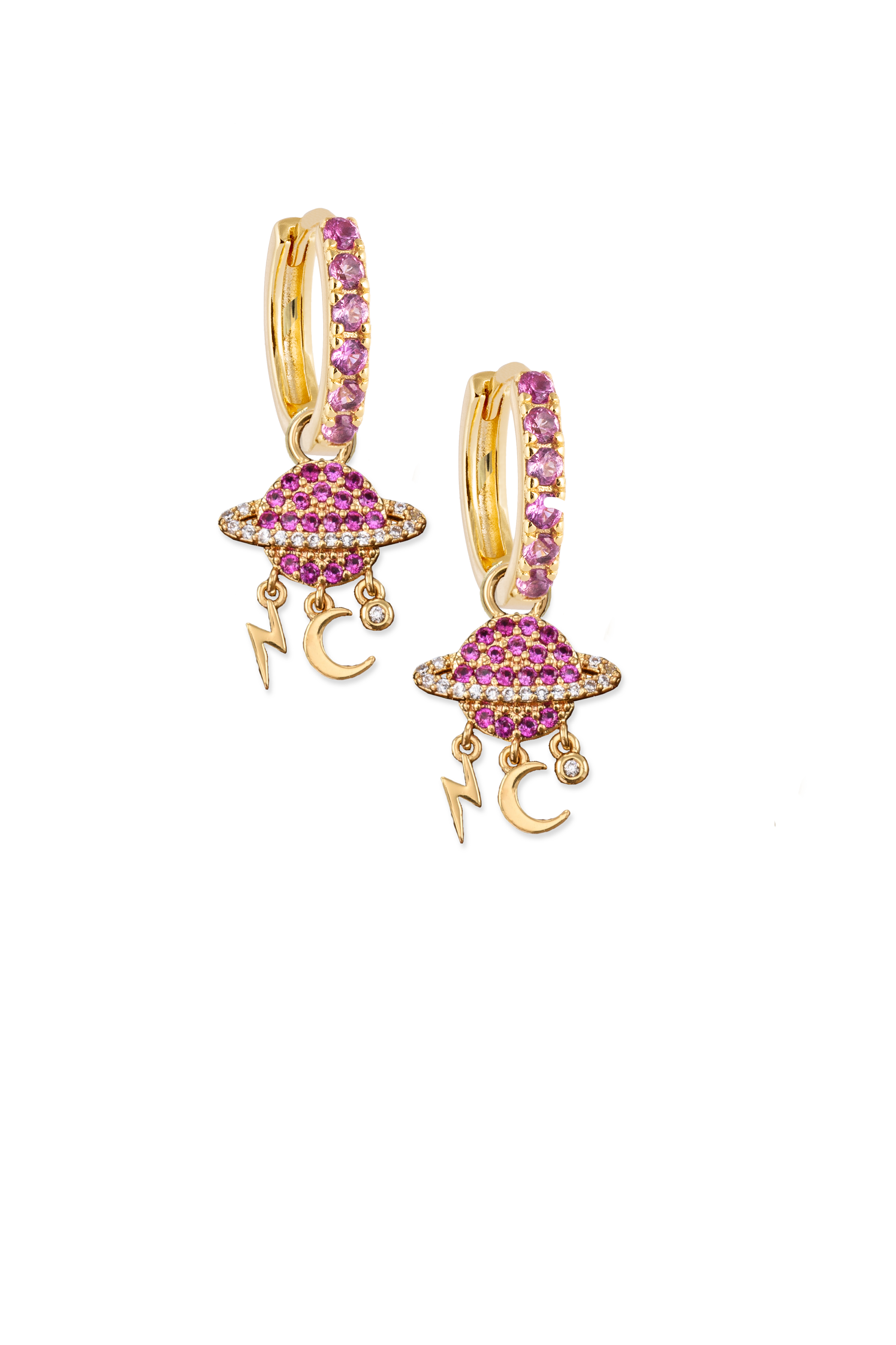 Pink Midi Hoops with or without charms