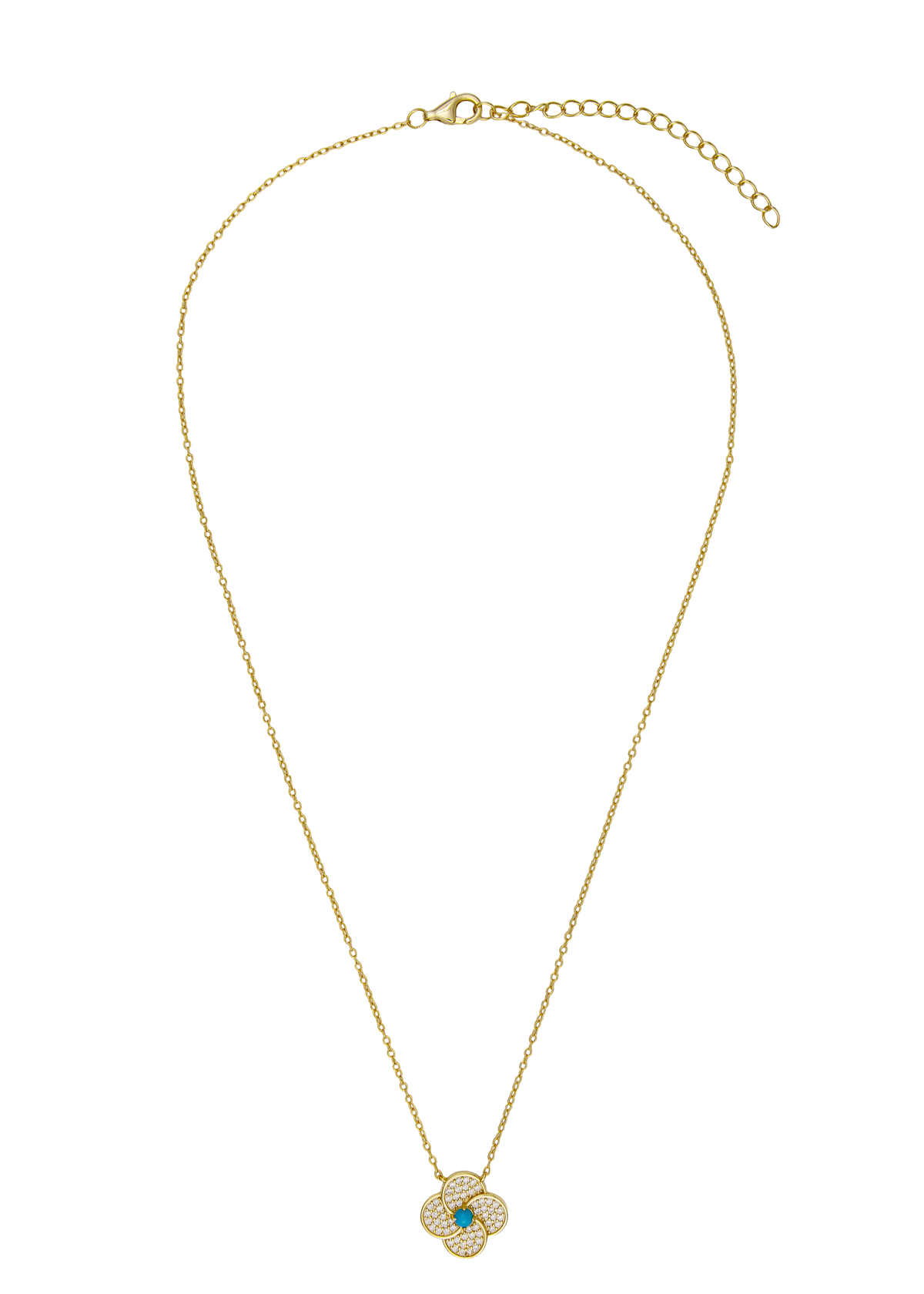 Pleated Clover Necklace
