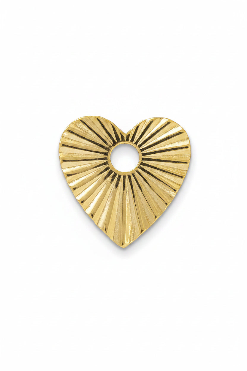 Pleated Heart Charm