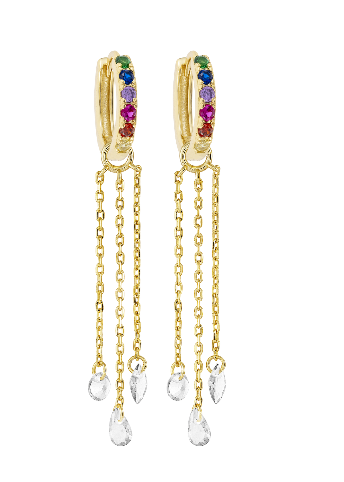 Rainbow Midi Hoops with or without Charms