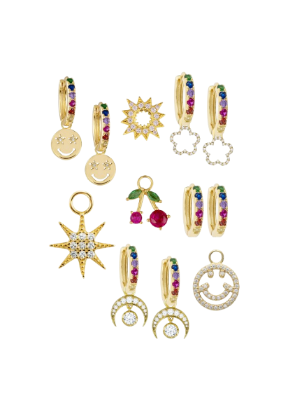 Rainbow Midi Hoops with or without Charms