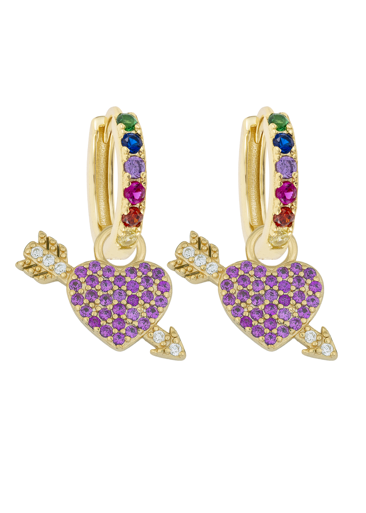 Rainbow Midi Hoops with or without Charms