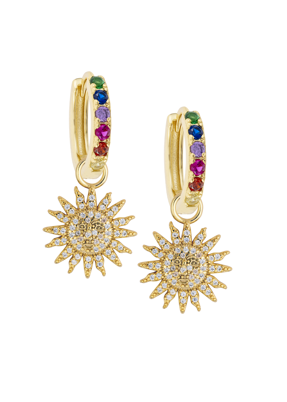 Rainbow Midi Hoops with or without Charms