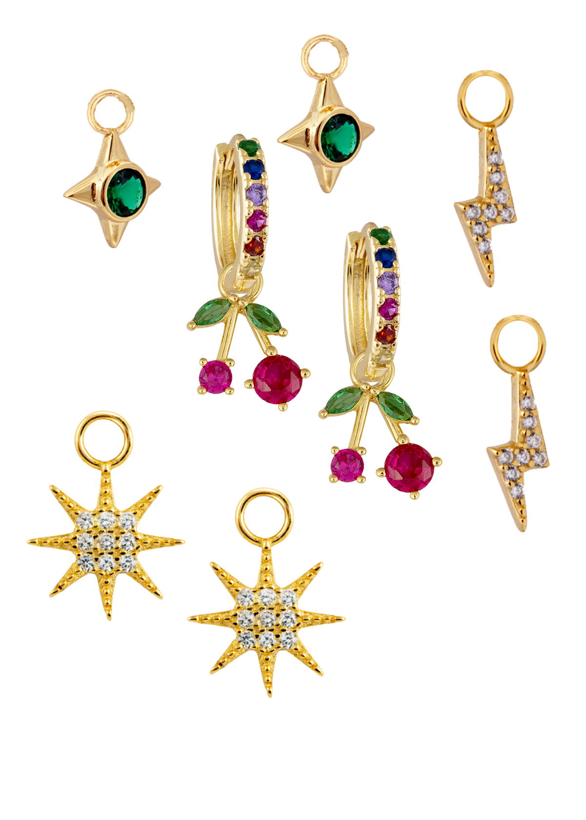Rainbow Midi Hoops with or without Charms
