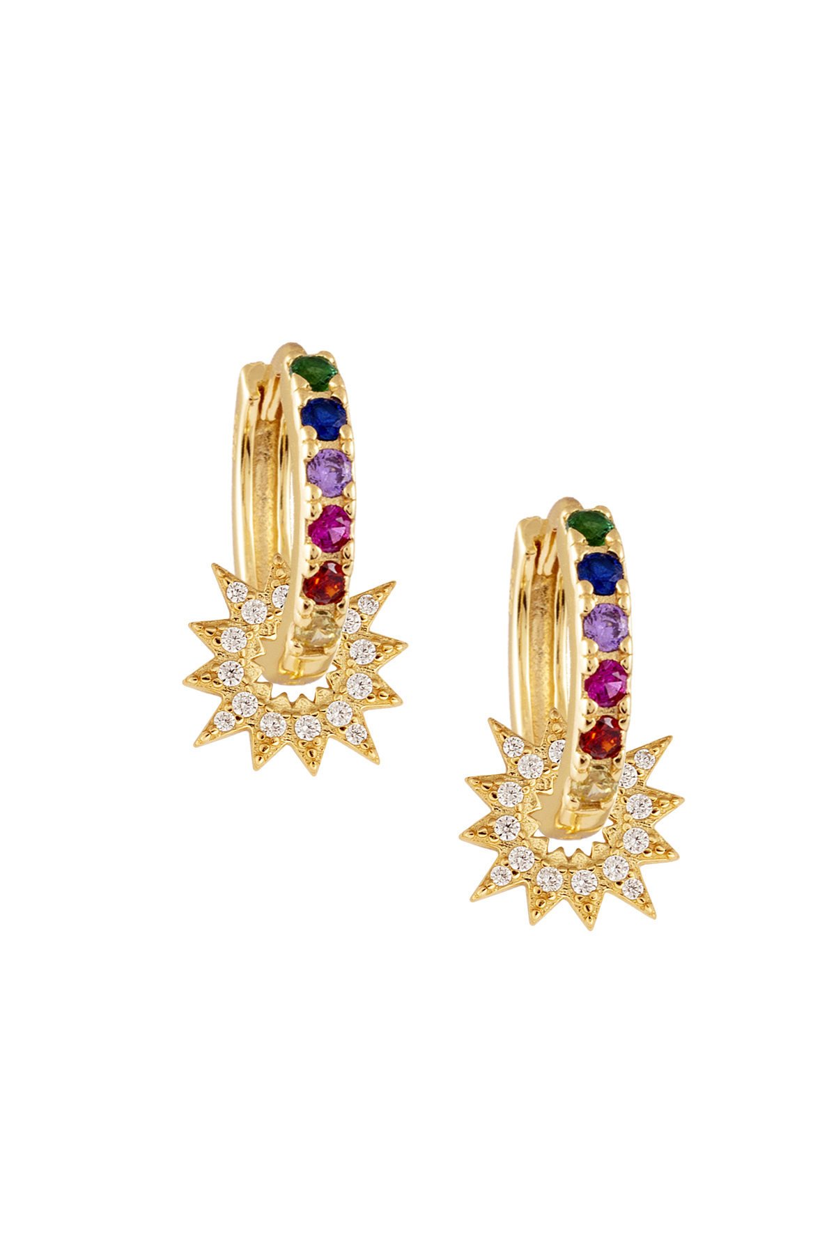 Rainbow Midi Hoops with or without Charms
