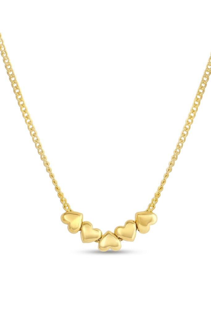 Row of hearts necklace