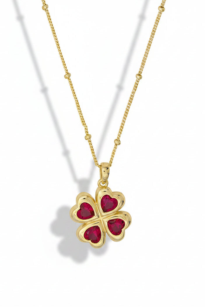 Star Ruby Clover pendant