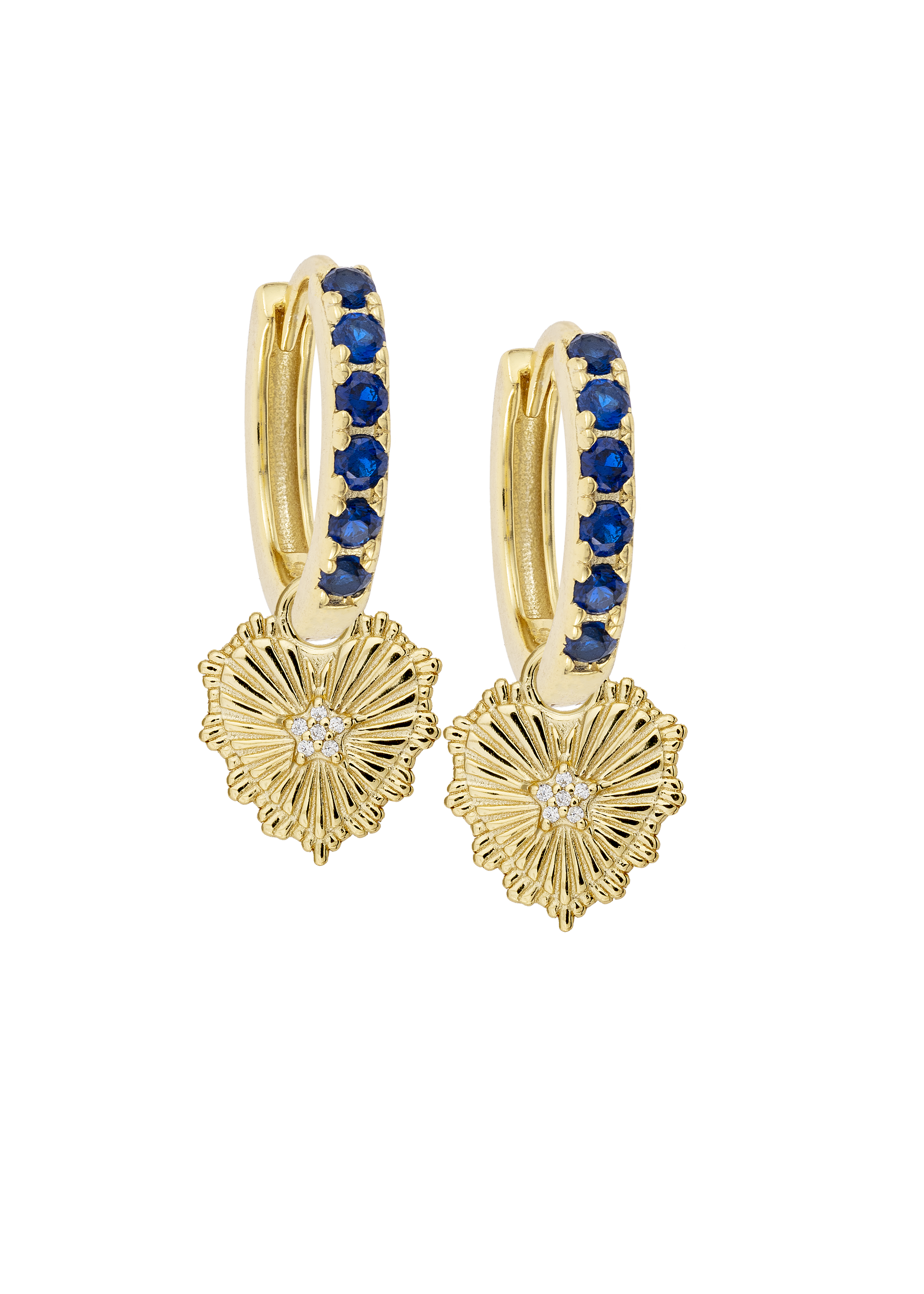 Sapphire Midi Hoops with or without Charms
