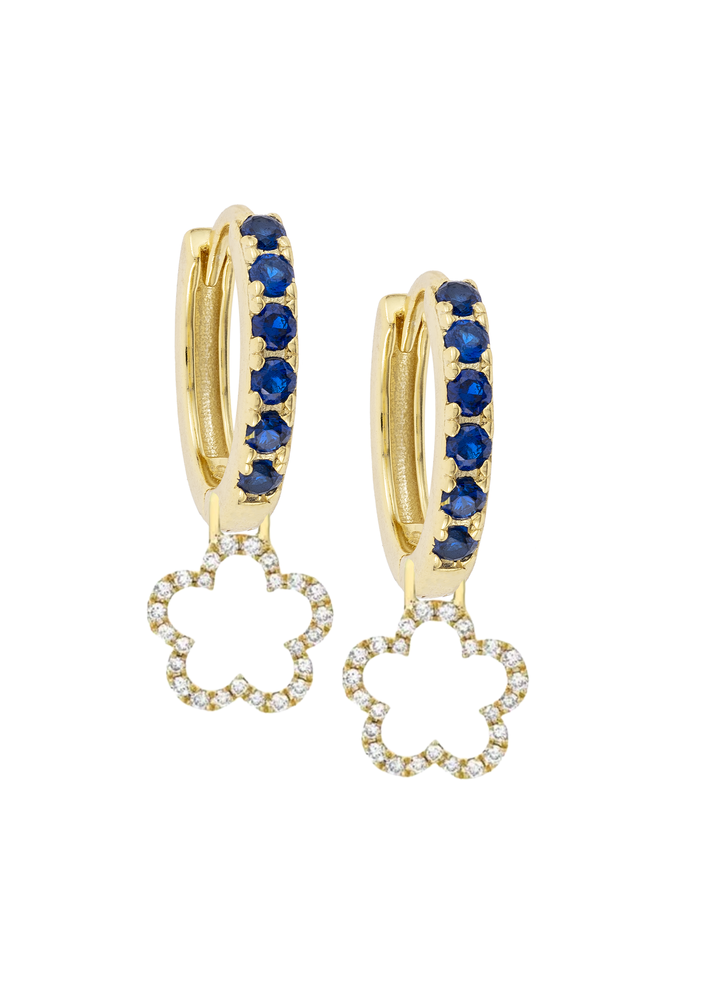 Sapphire Midi Hoops with or without Charms