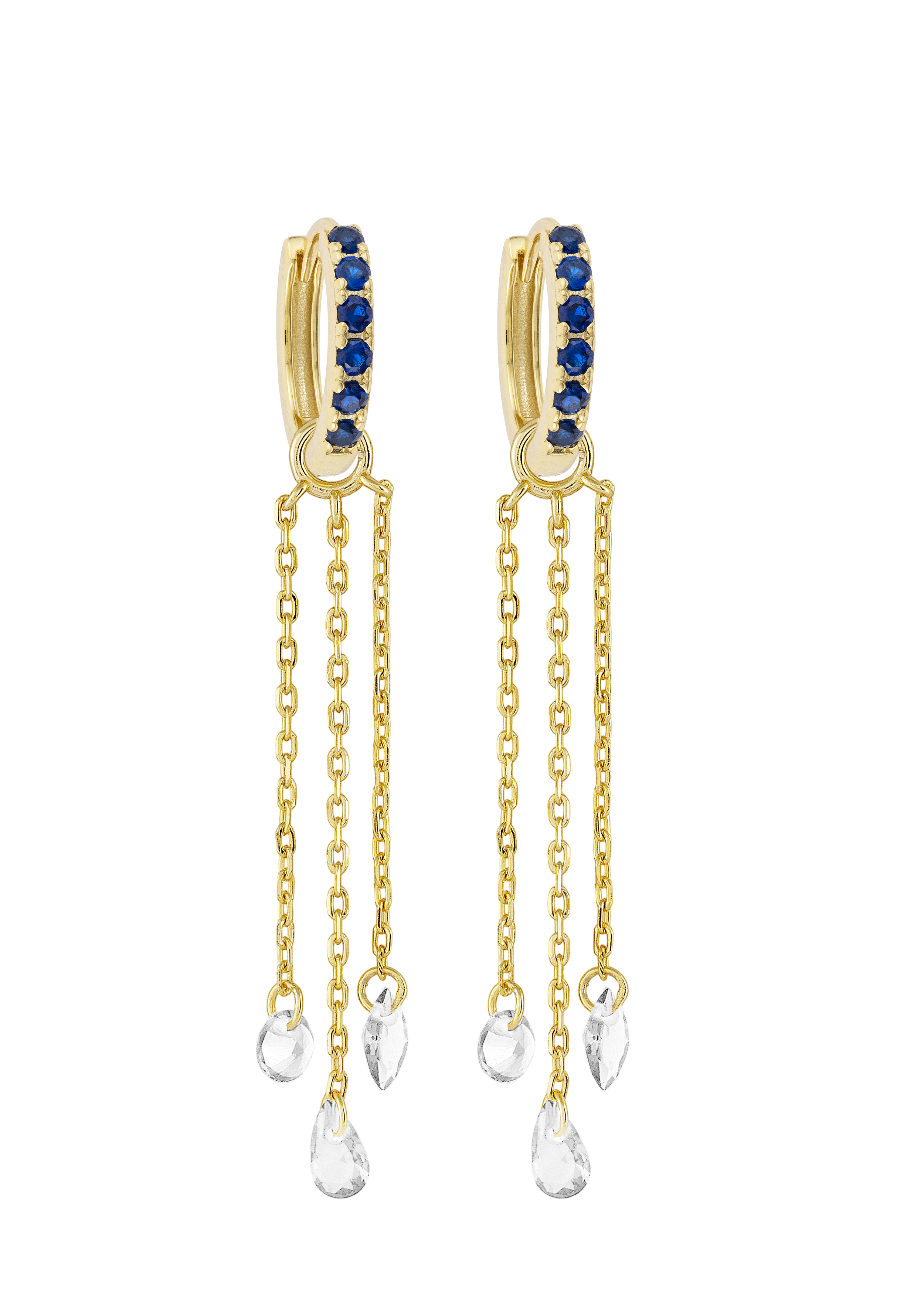 Sapphire Midi Hoops with or without Charms