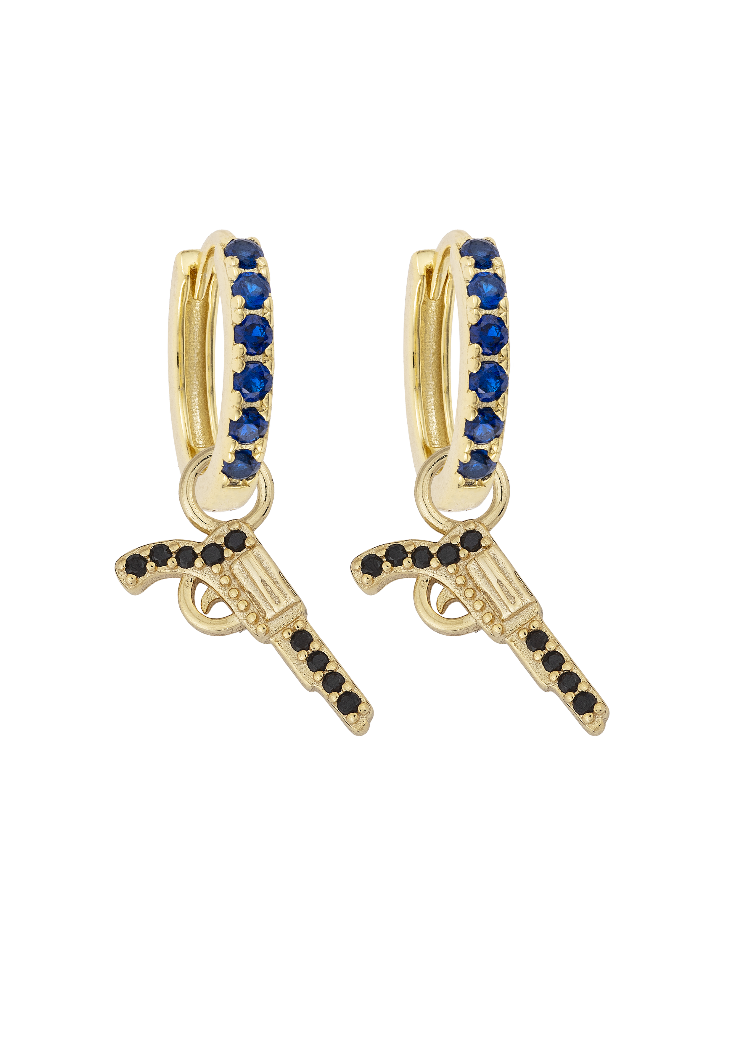 Sapphire Midi Hoops with or without Charms