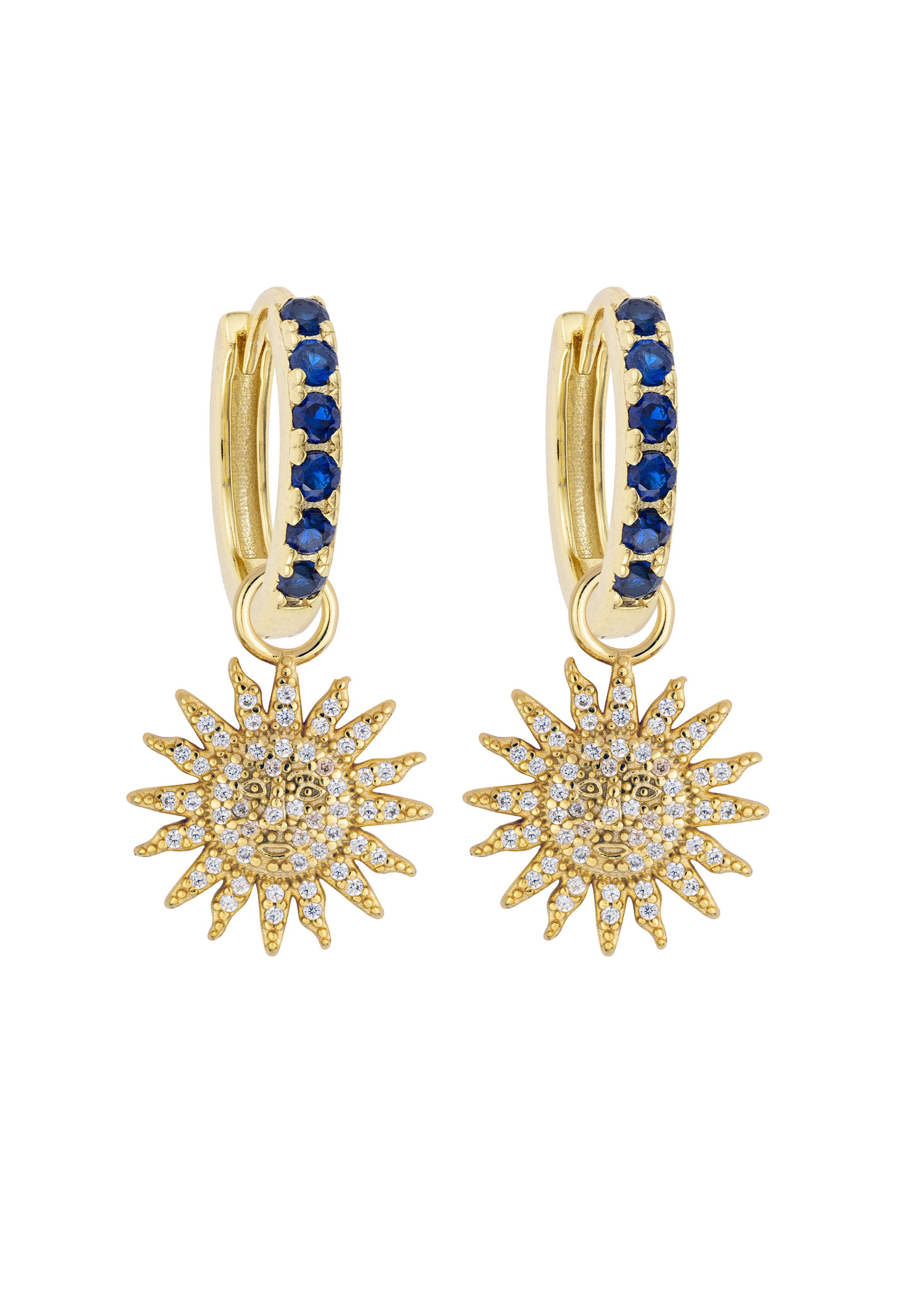 Sapphire Midi Hoops with or without Charms