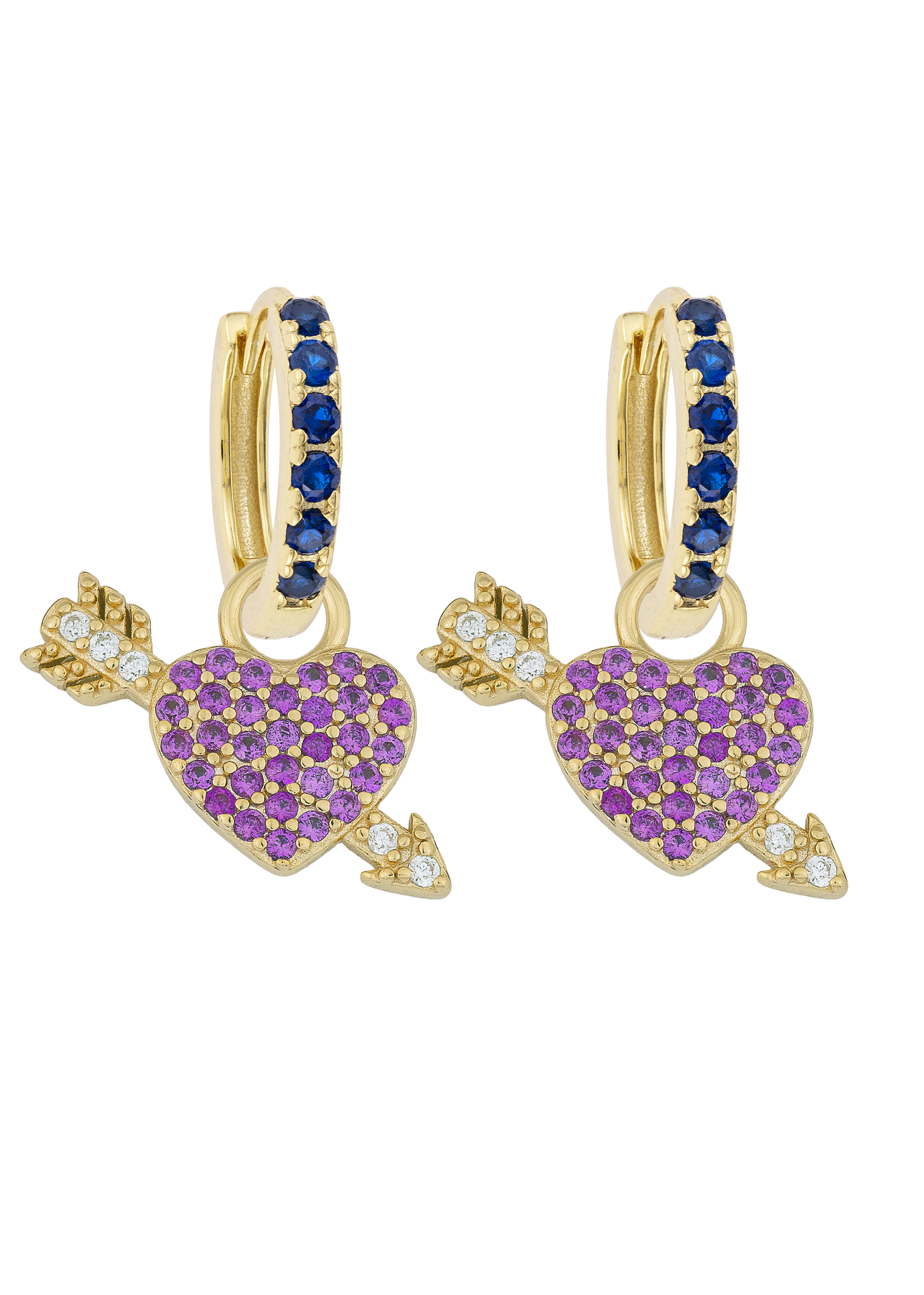 Sapphire Midi Hoops with or without Charms