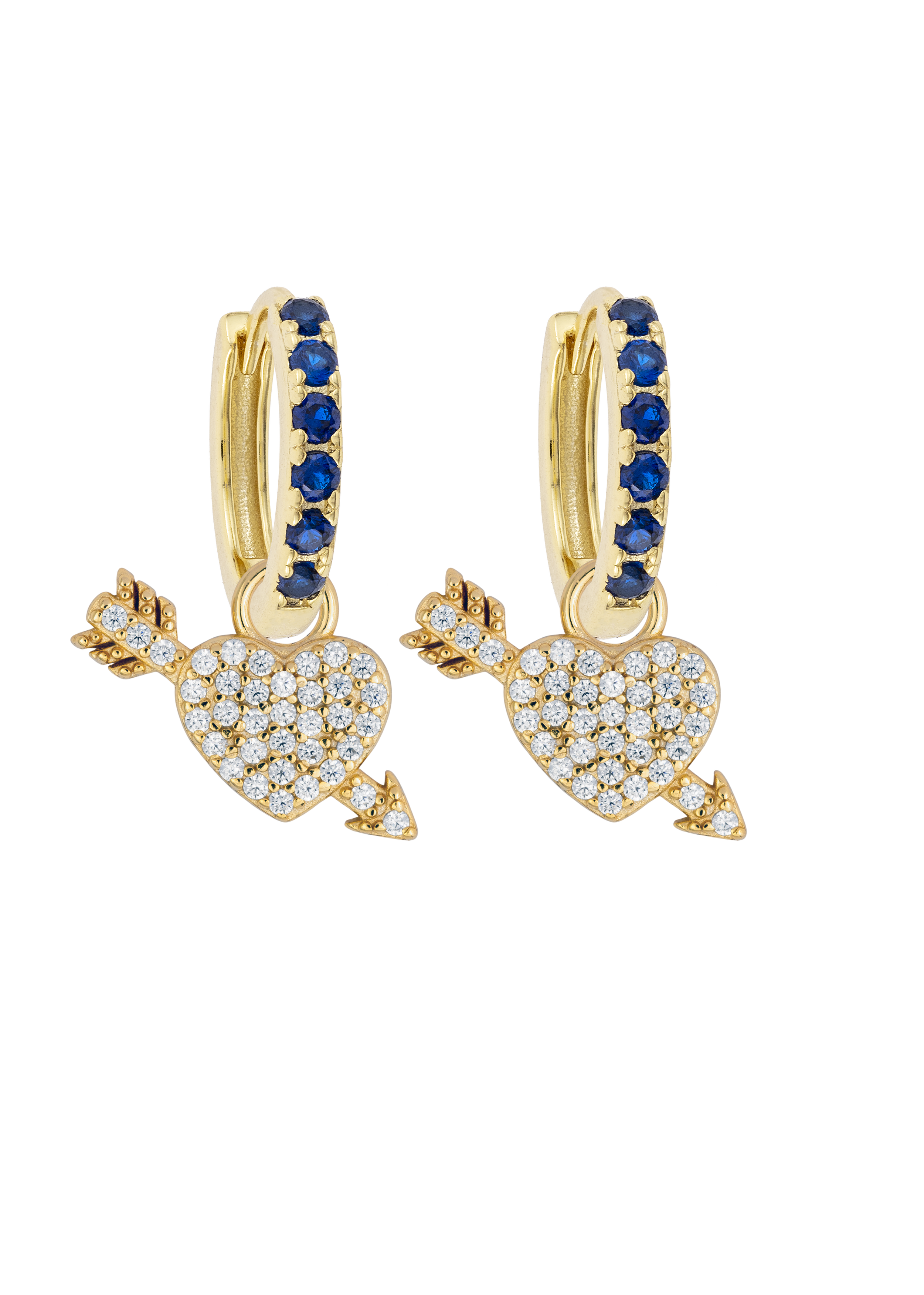 Sapphire Midi Hoops with or without Charms
