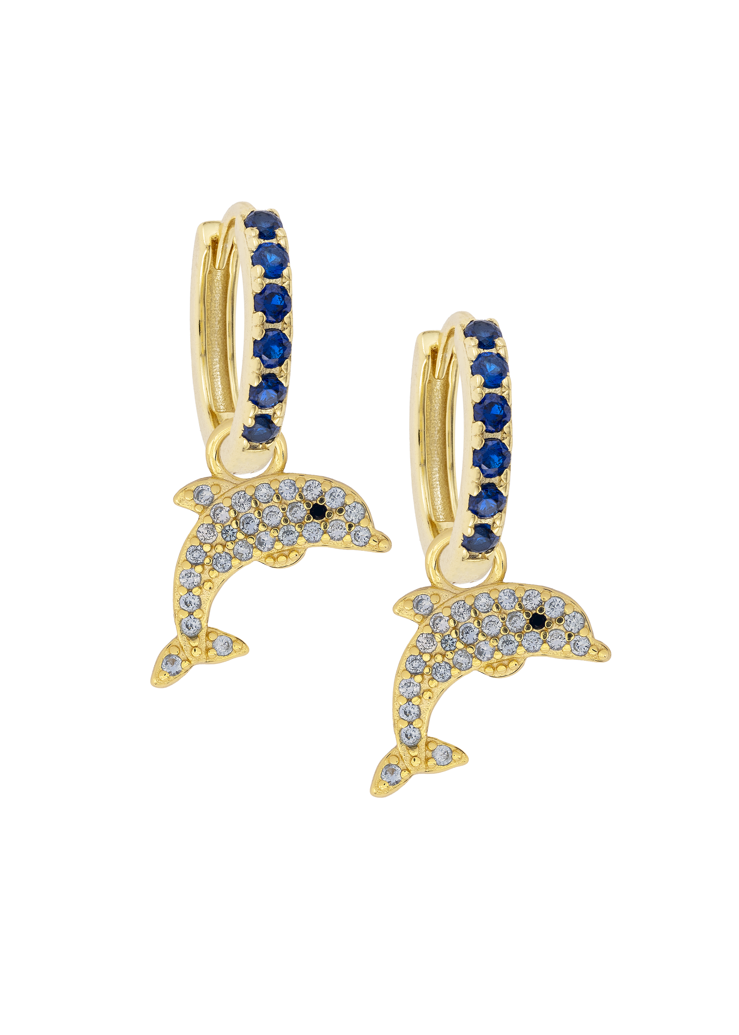 Sapphire Midi Hoops with or without Charms