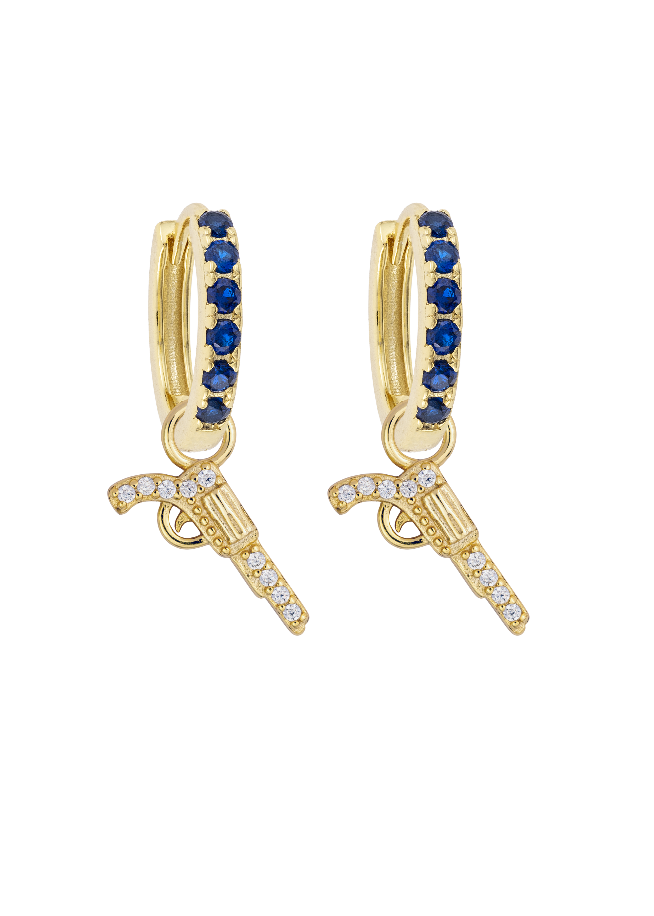 Sapphire Midi Hoops with or without Charms