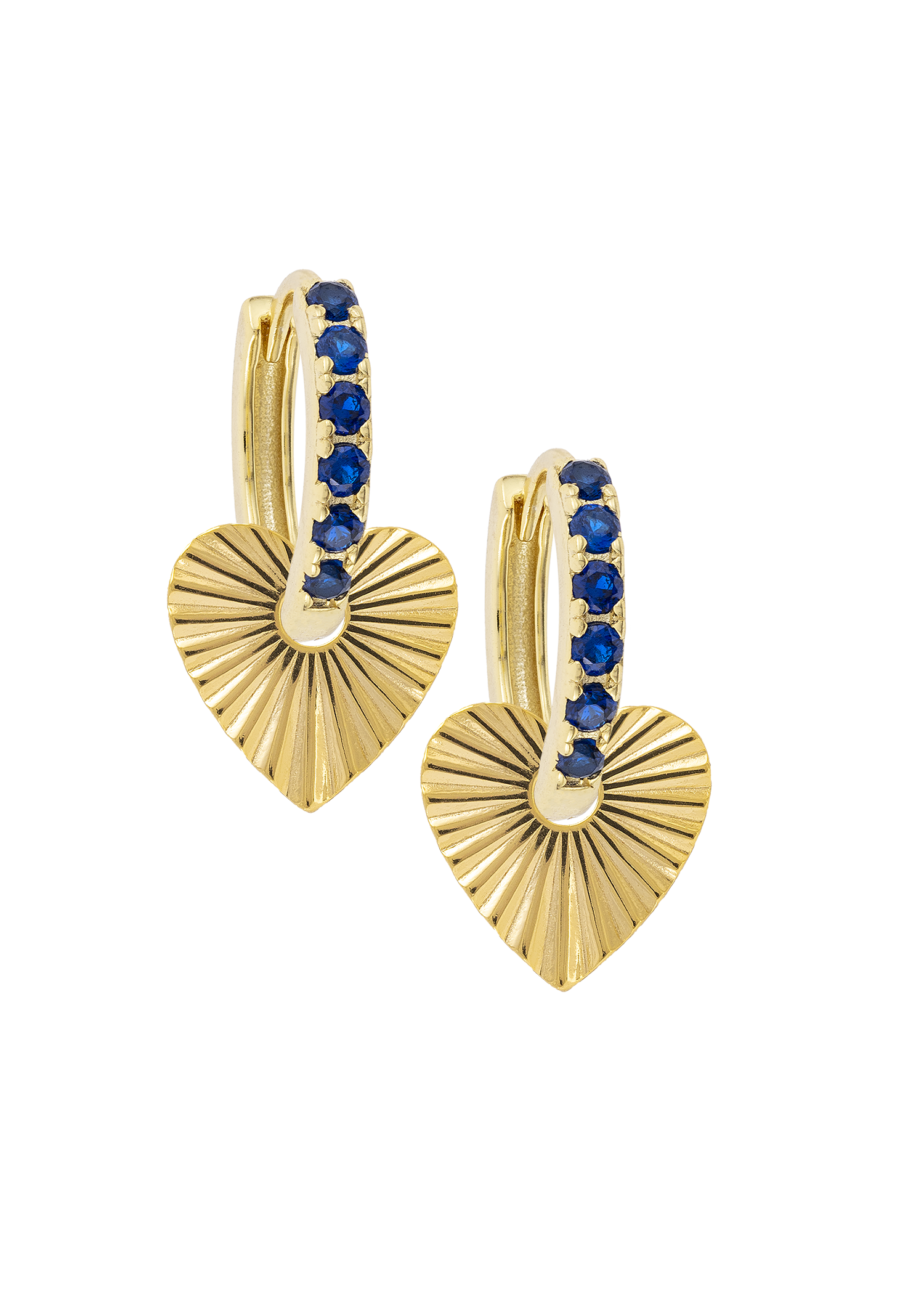 Sapphire Midi Hoops with or without Charms