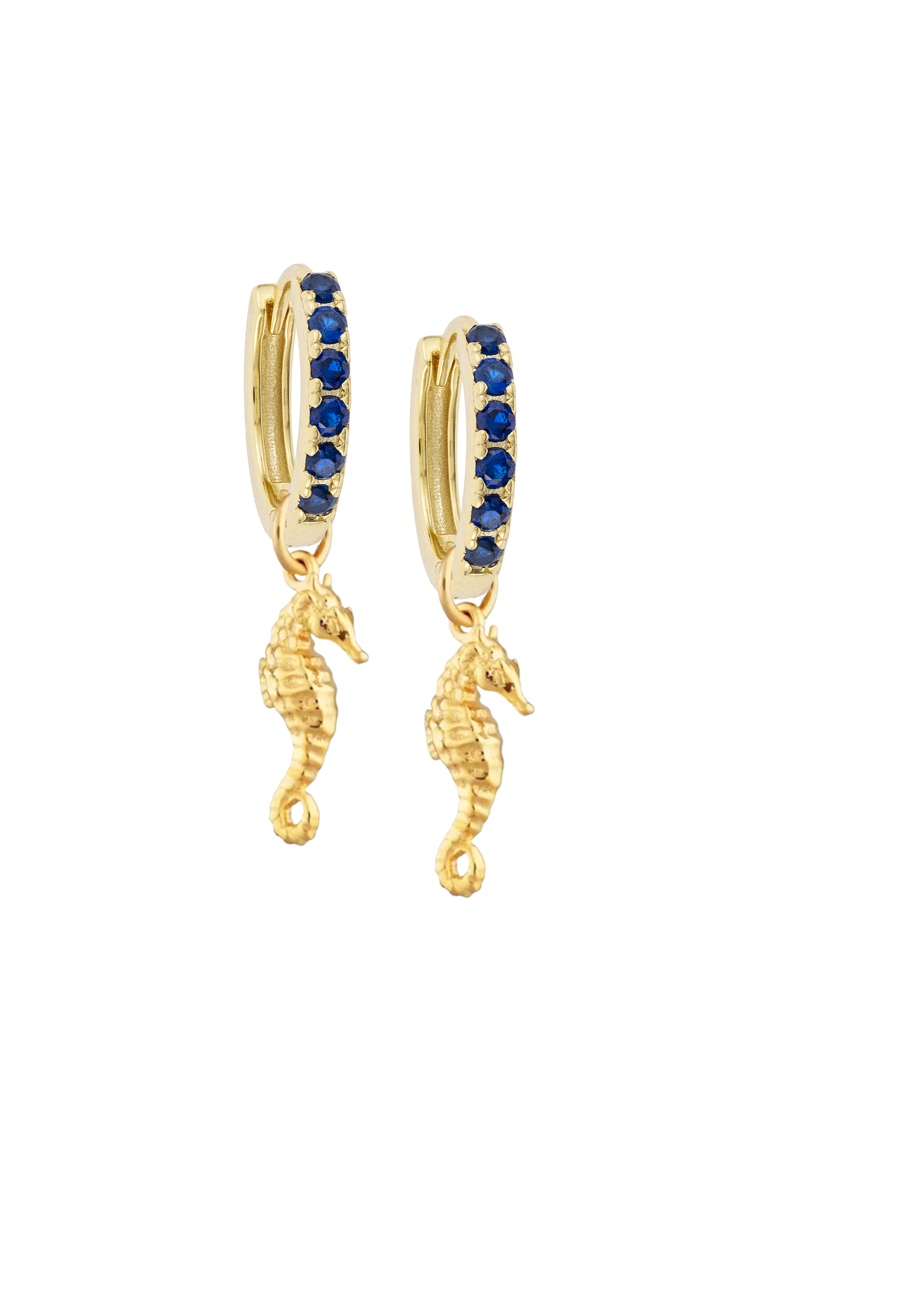 Sapphire Midi Hoops with or without Charms
