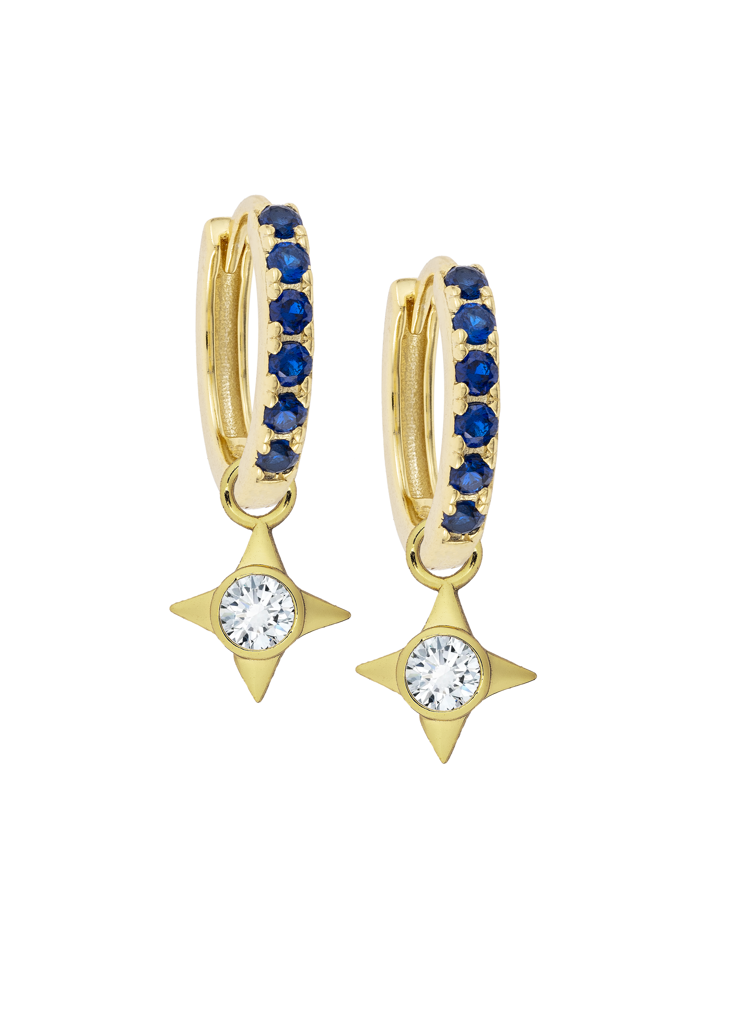 Sapphire Midi Hoops with or without Charms
