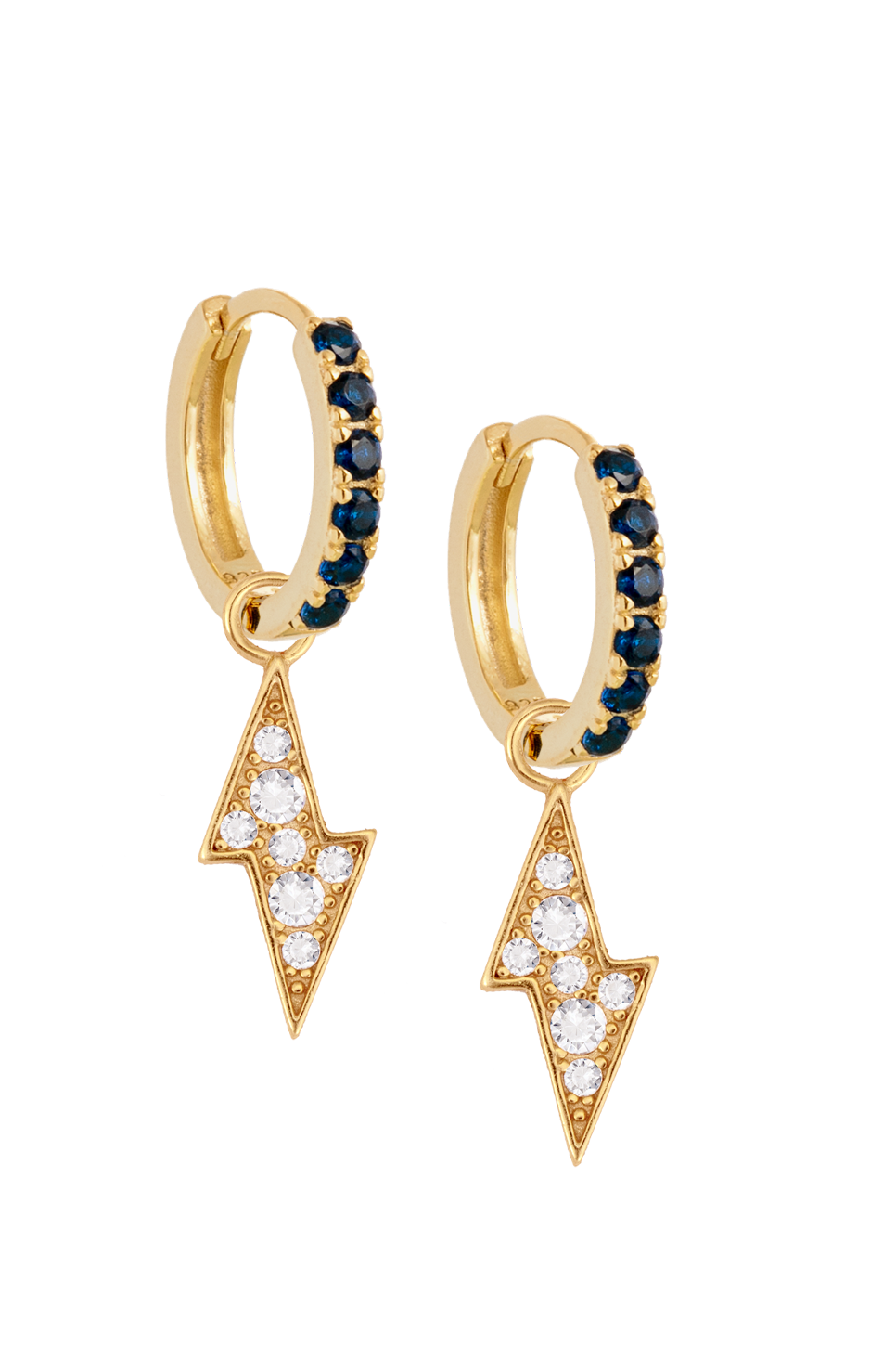 Sapphire Midi Hoops with or without Charms