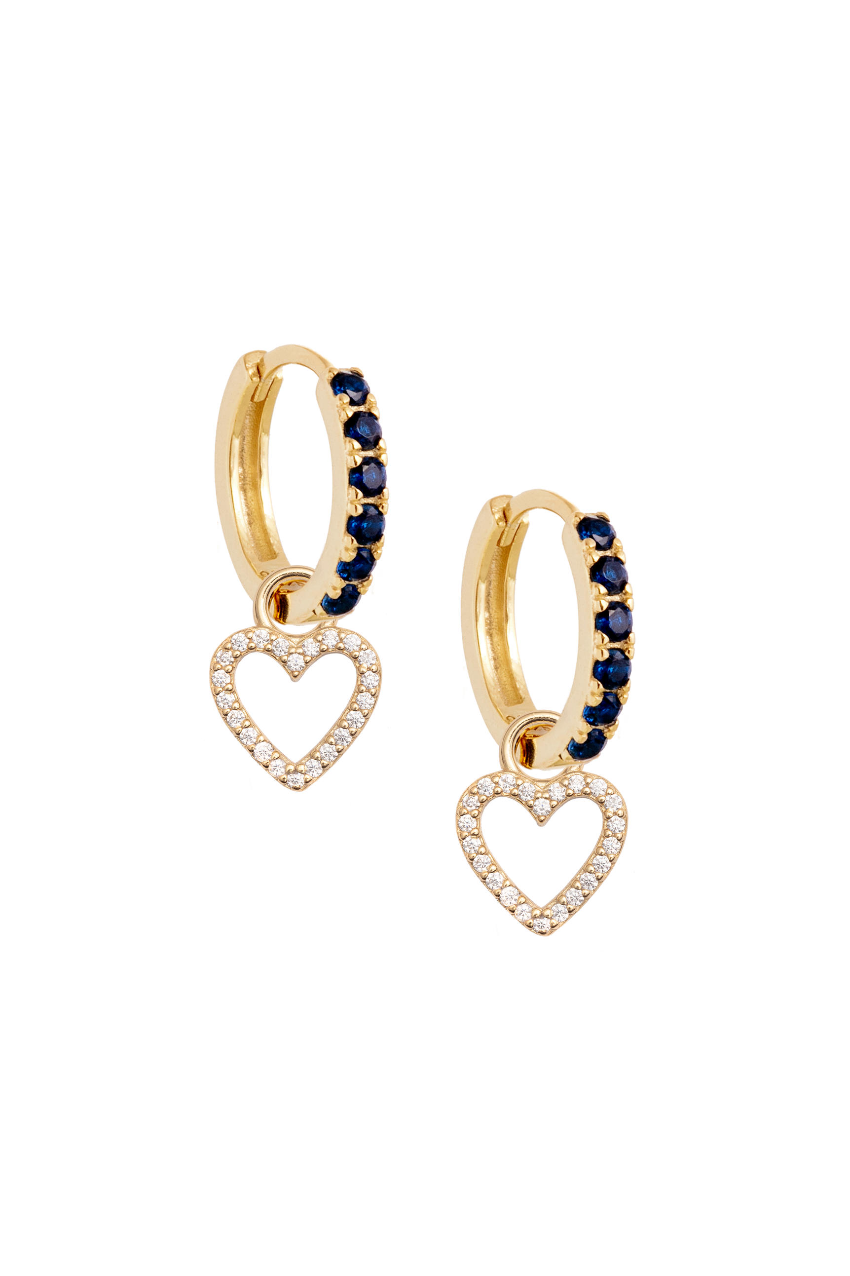 Sapphire Midi Hoops with or without Charms