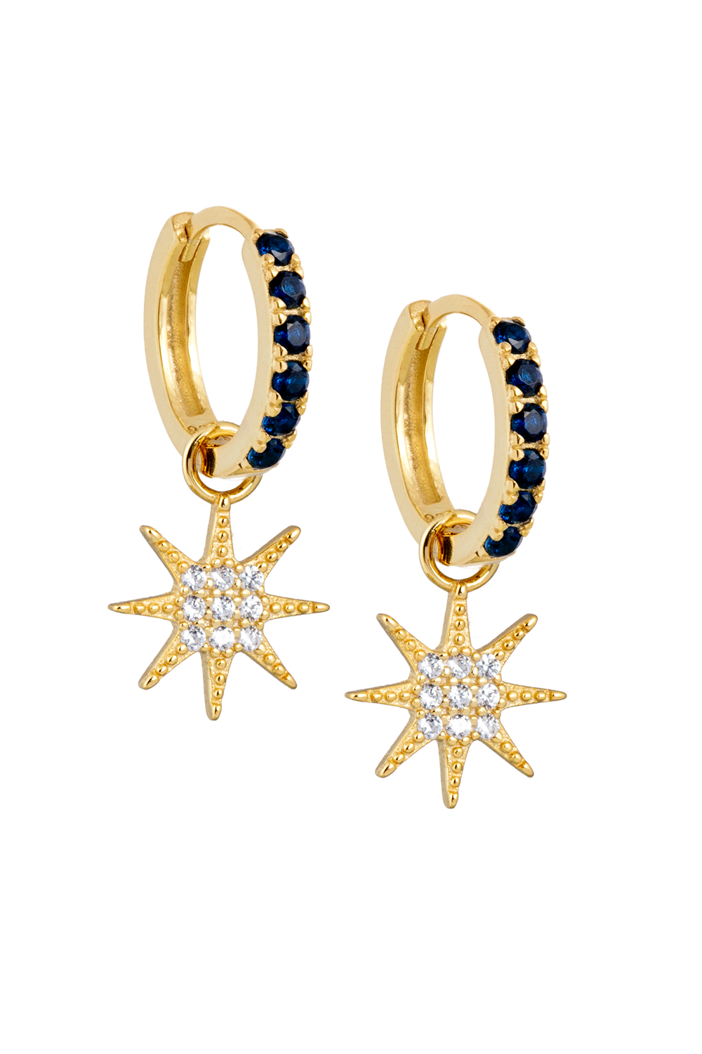 Sapphire Midi Hoops with or without Charms
