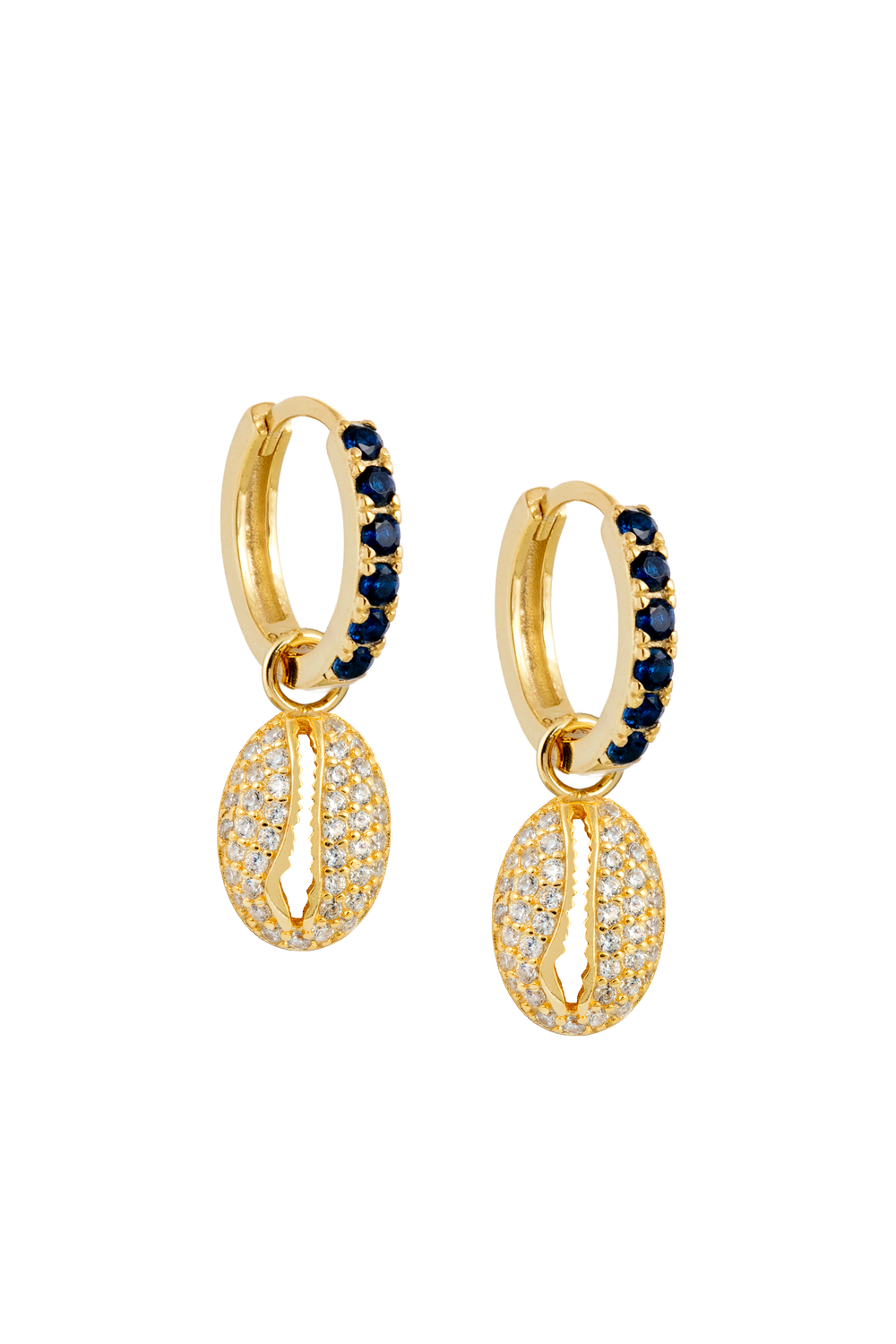 Sapphire Midi Hoops with or without Charms