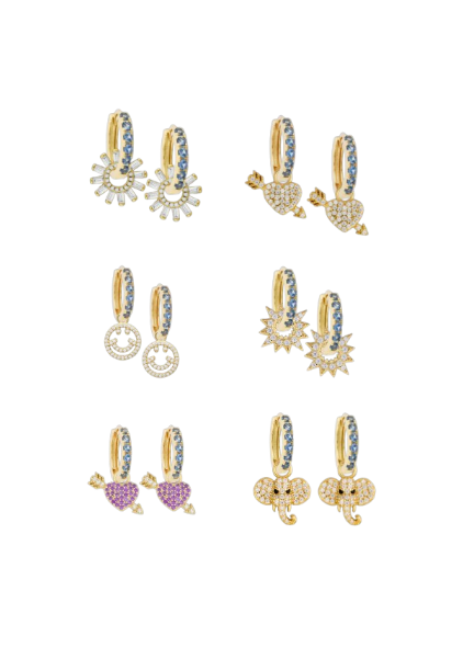 Aquamarine Midi Hoops with or without charms