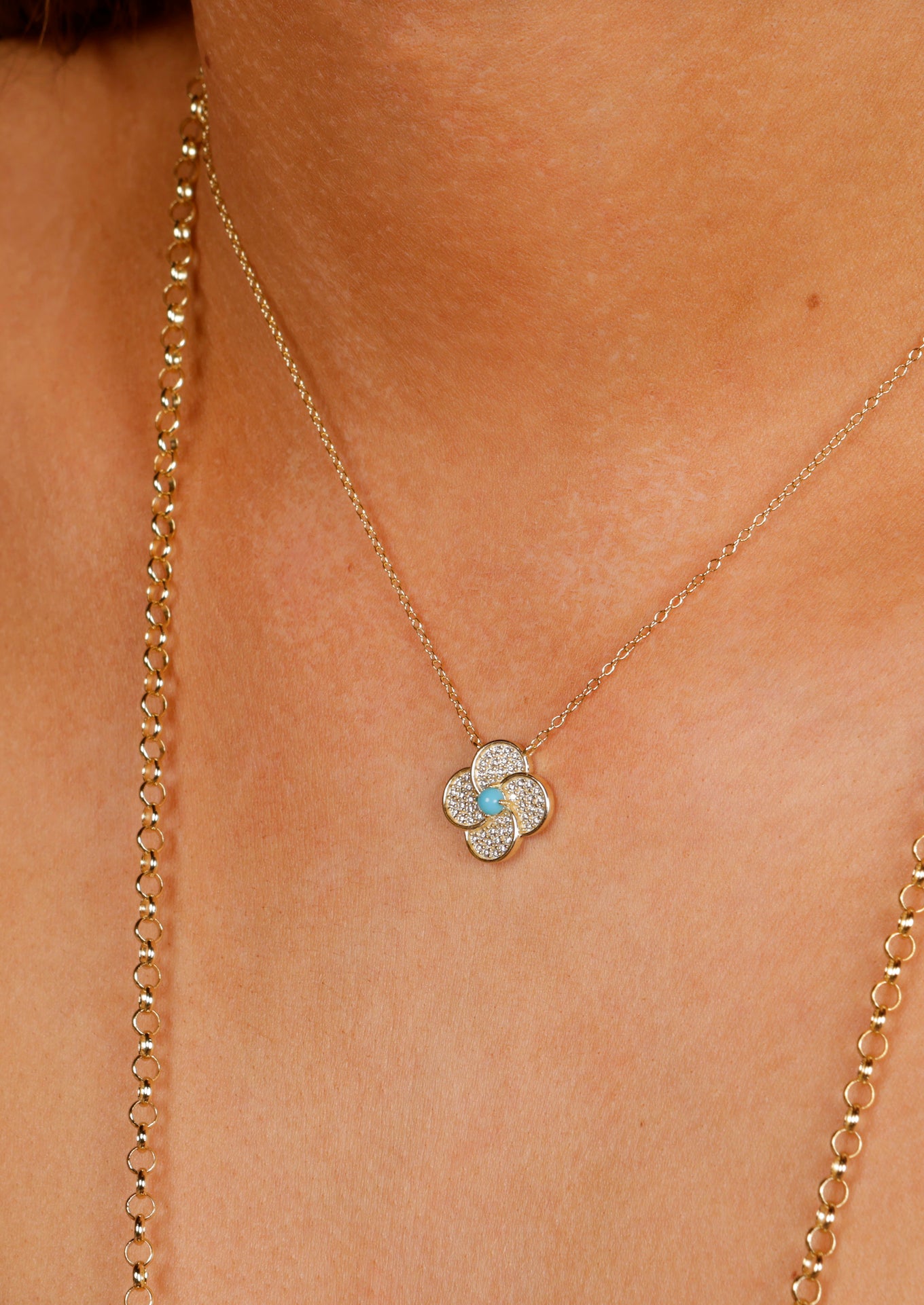 Pleated Clover Necklace
