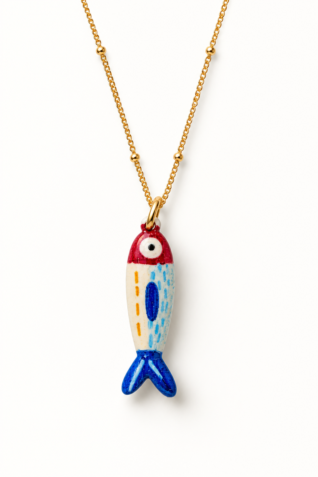 Hand painted Ceramic Fish Pendants