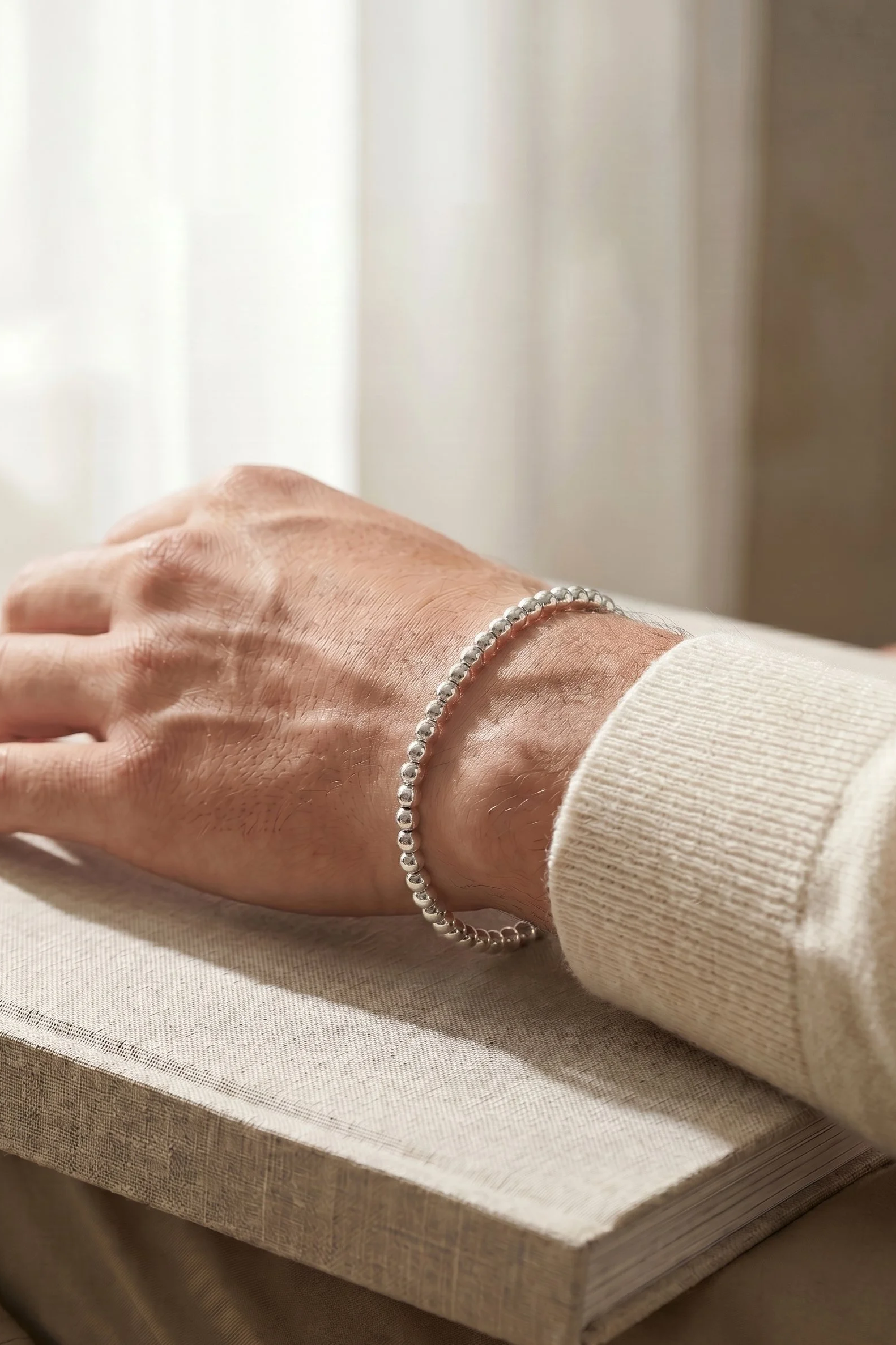Silver Beaded Bracelet