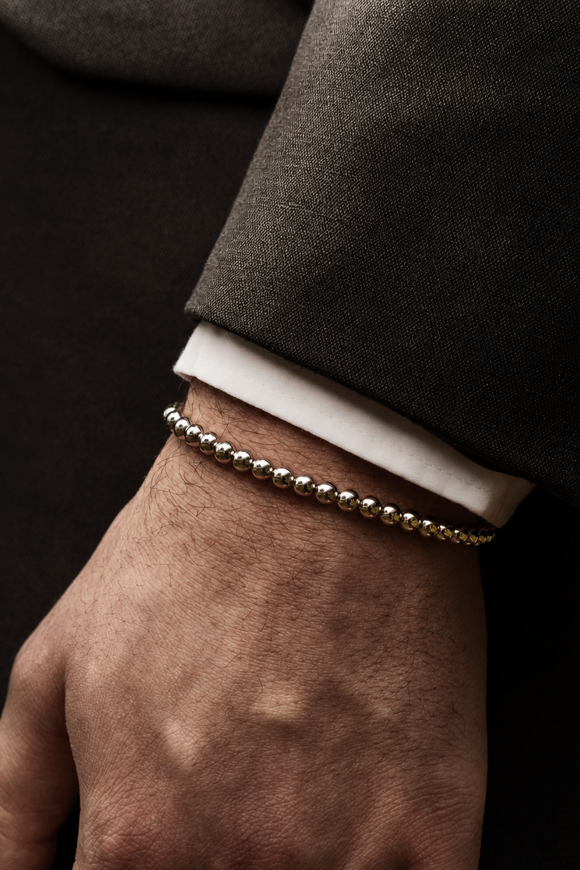 Silver Beaded Bracelet