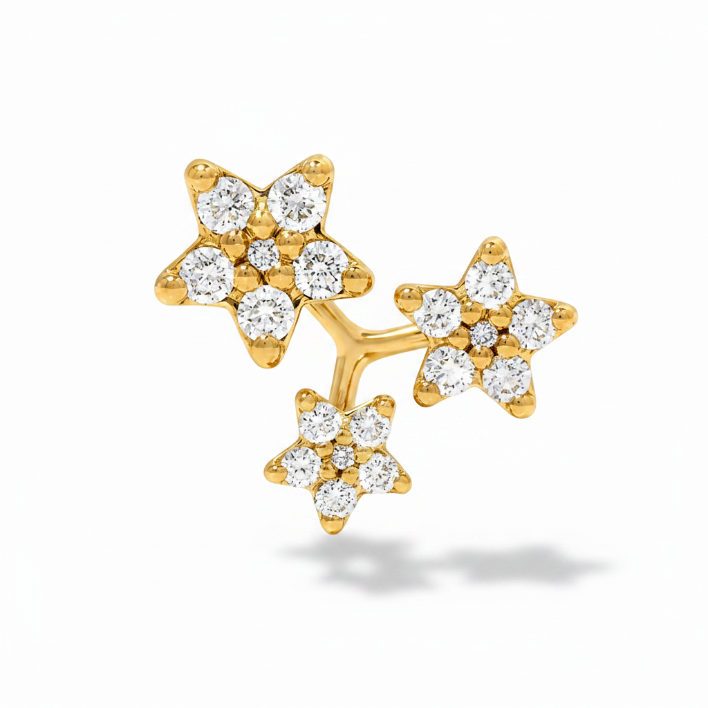 Trio of Flowers stud