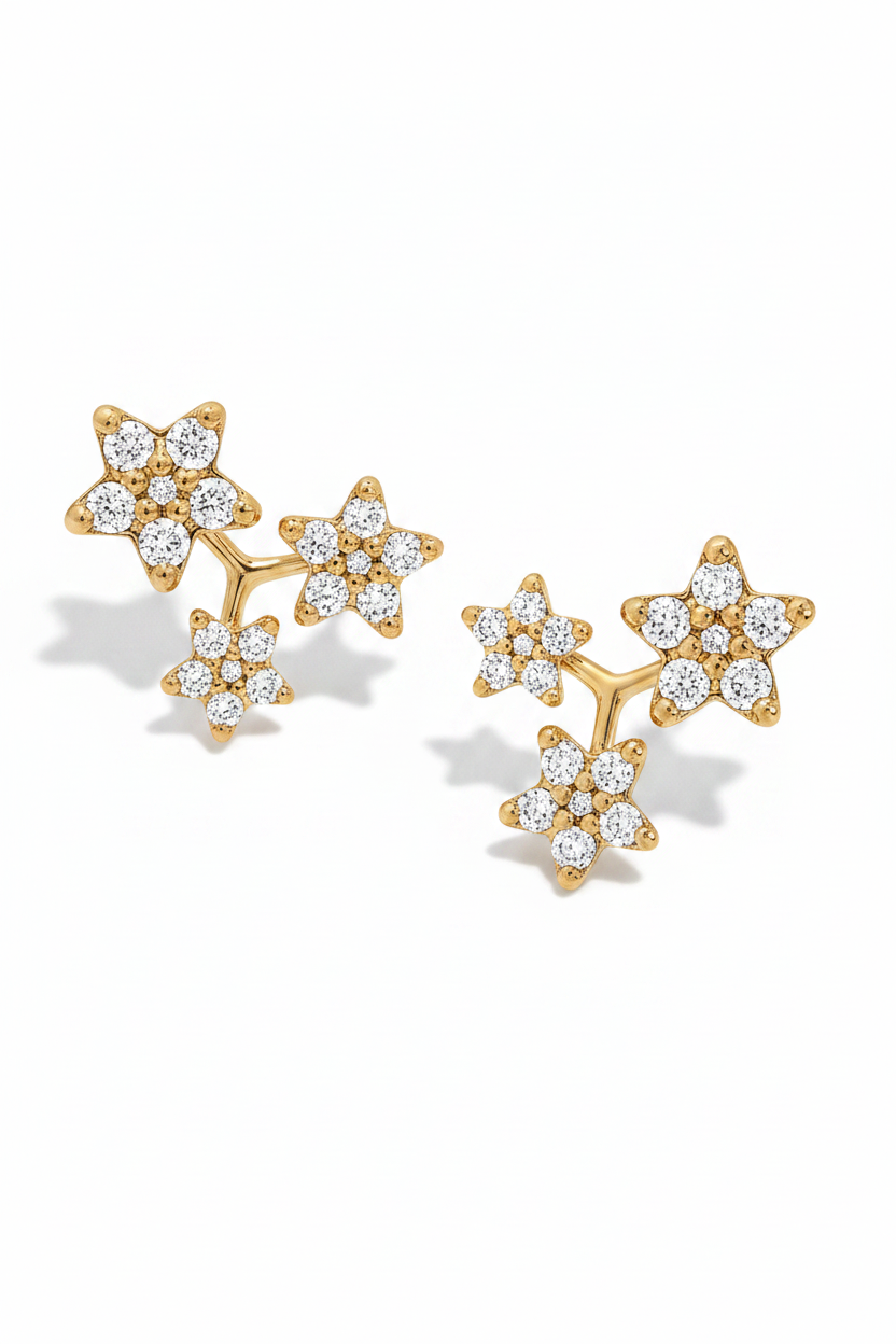 Trio of Flowers stud