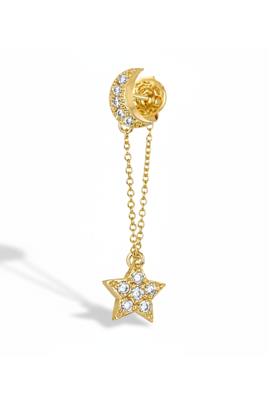 Star and Moon drop studs