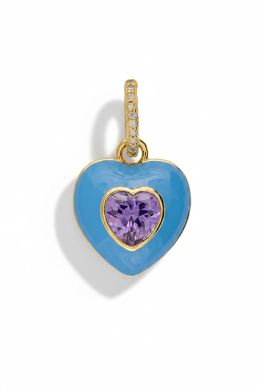Turquoise Enamel Heart Penant