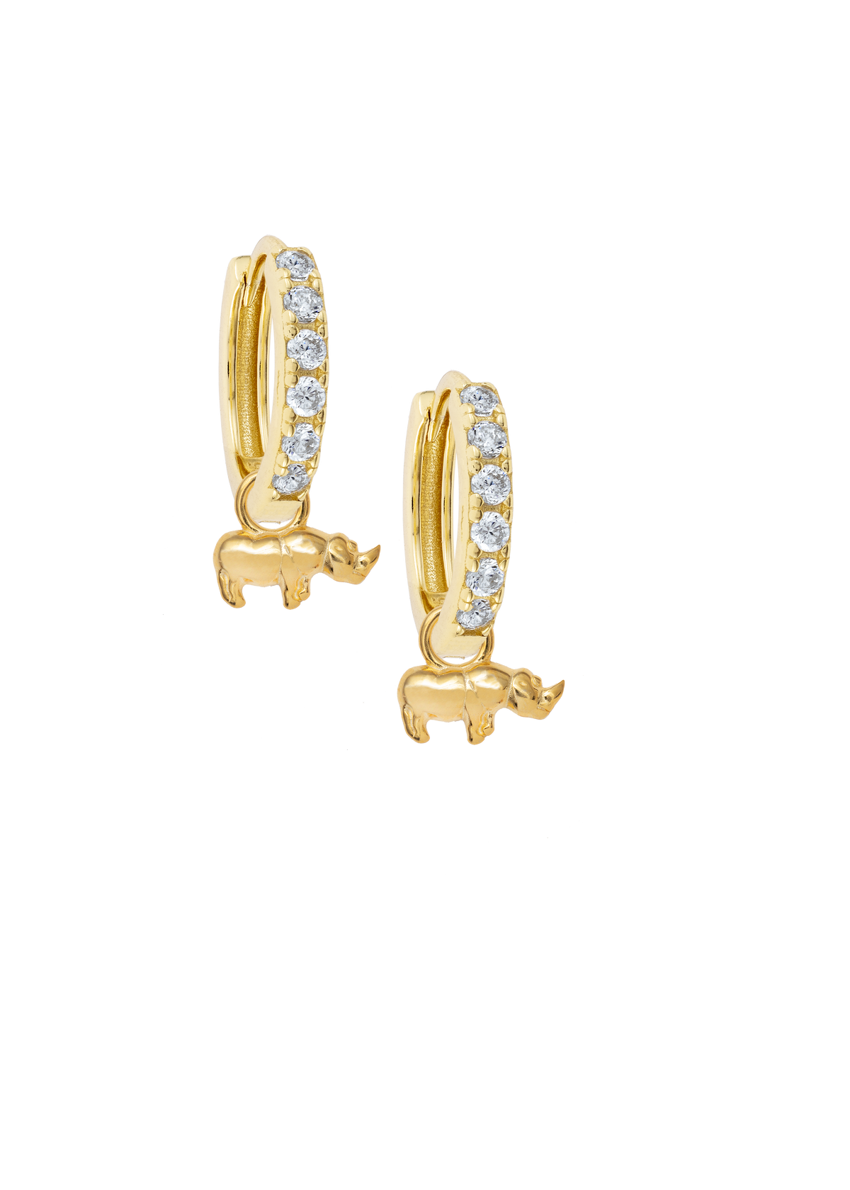 Golden Rhino Charm
