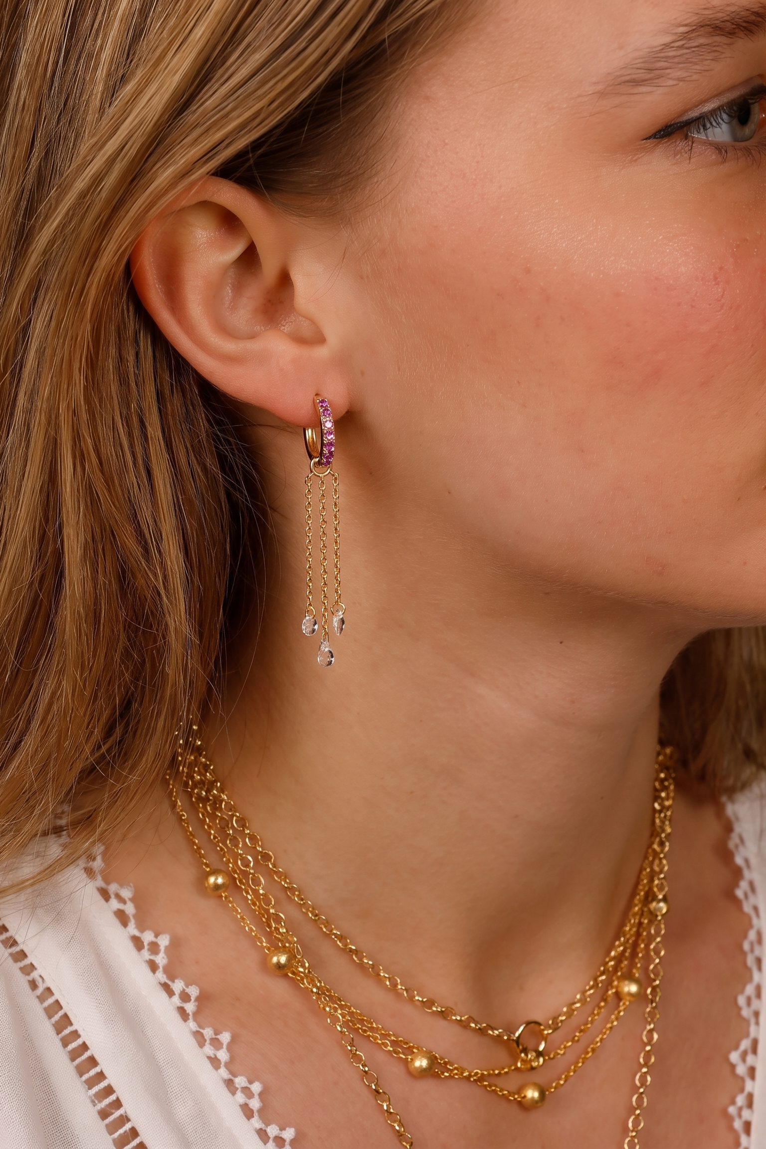 Pink Midi Hoops with or without charms
