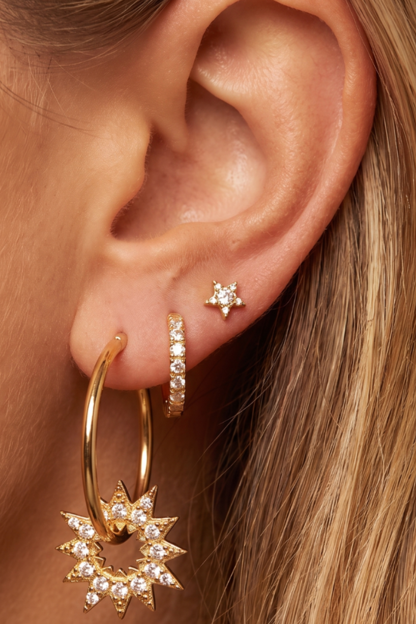 20mm Golden hoops with Charms