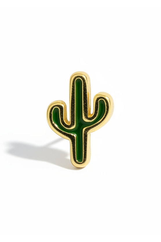 Green Enamel Cactus studs