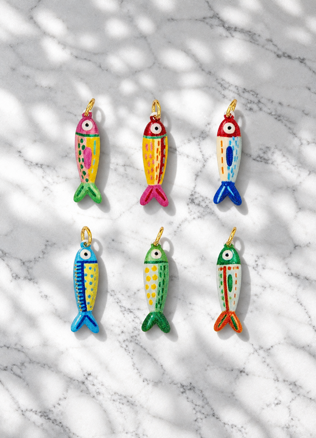 Hand painted Ceramic Fish Pendants