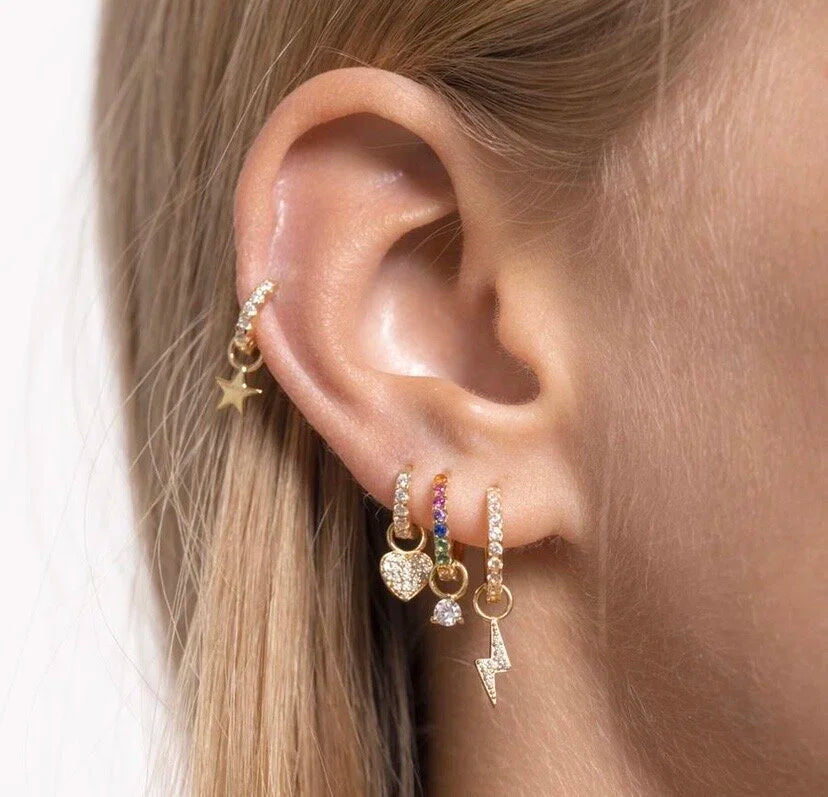 Rainbow Midi Hoops with or without Charms