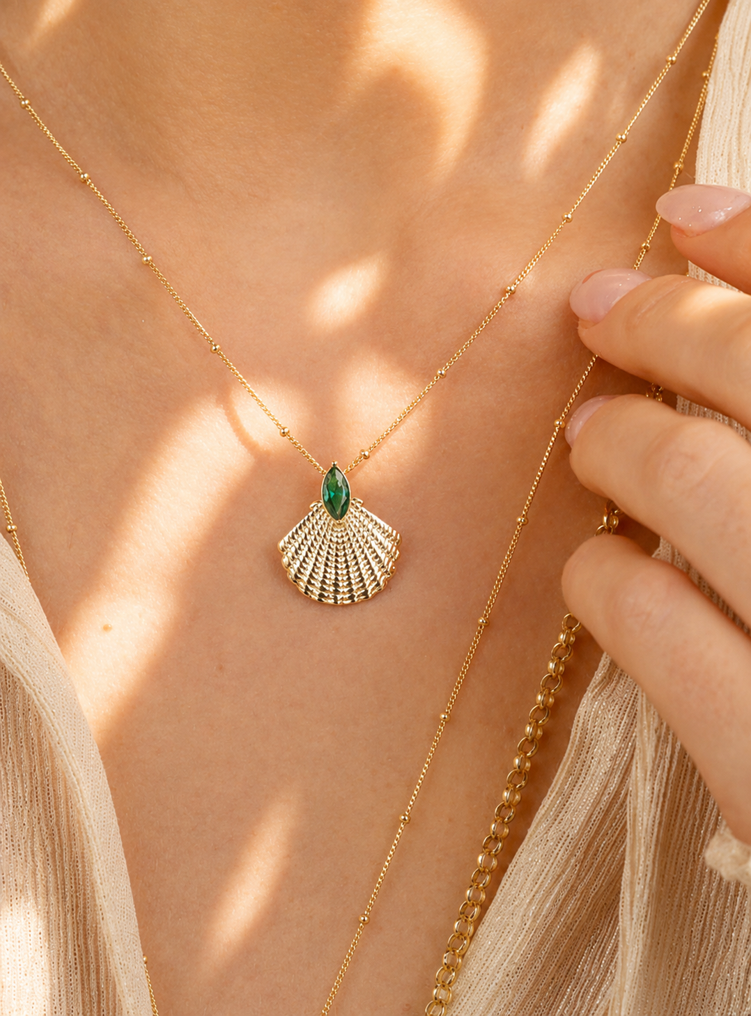 Emerald Shell Necklace