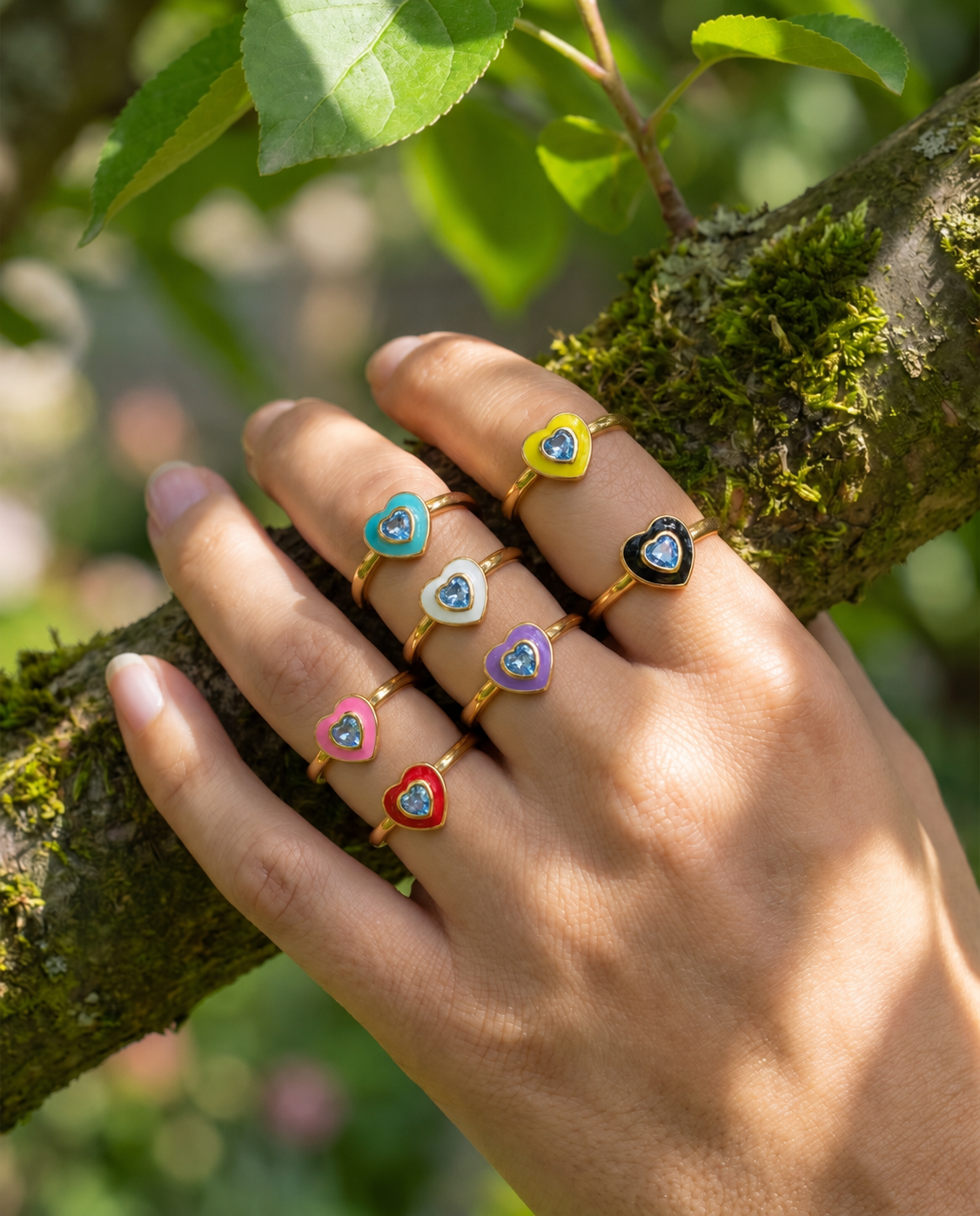 Enamel Heart Ring