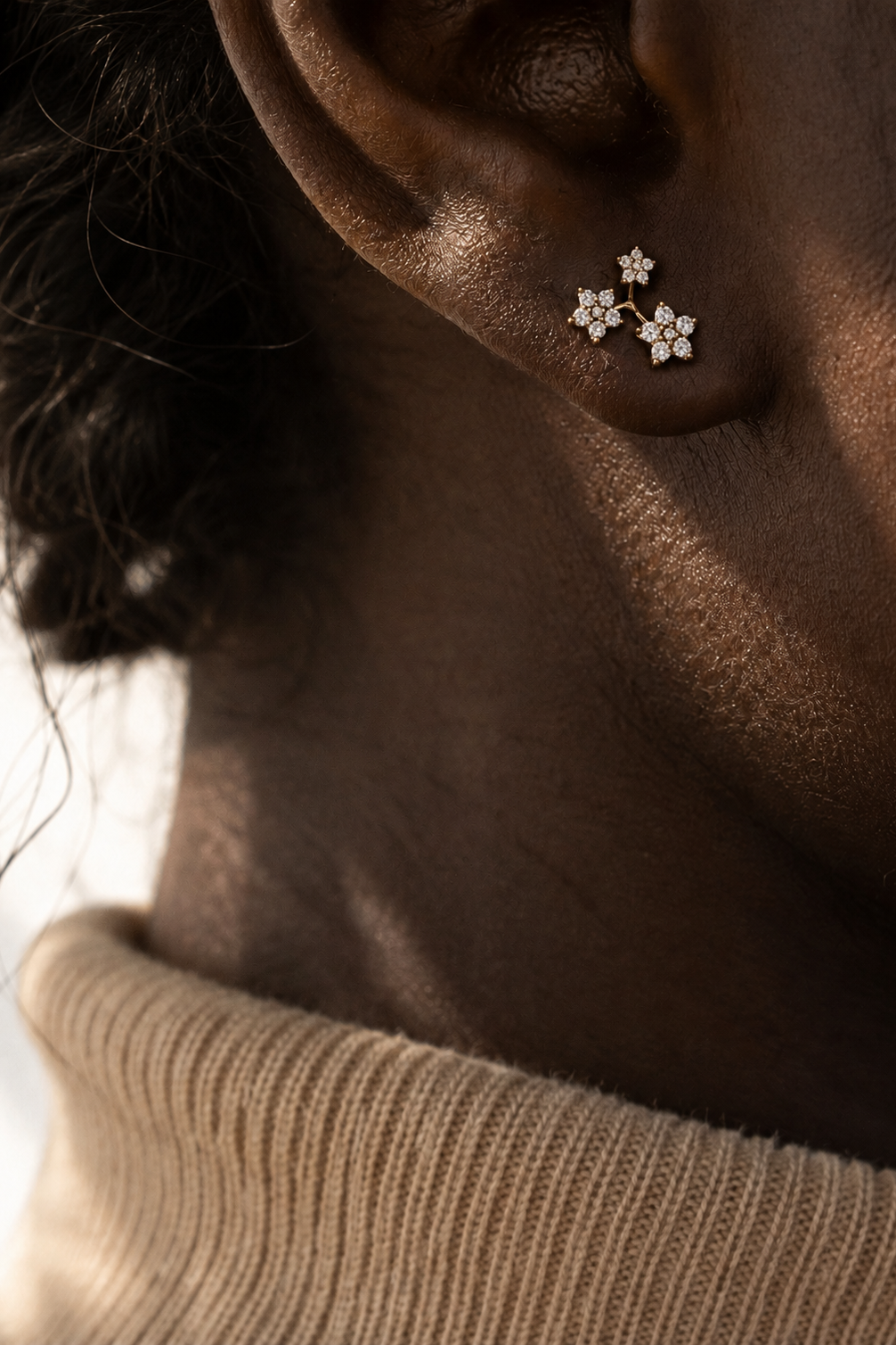 Trio of Flowers stud
