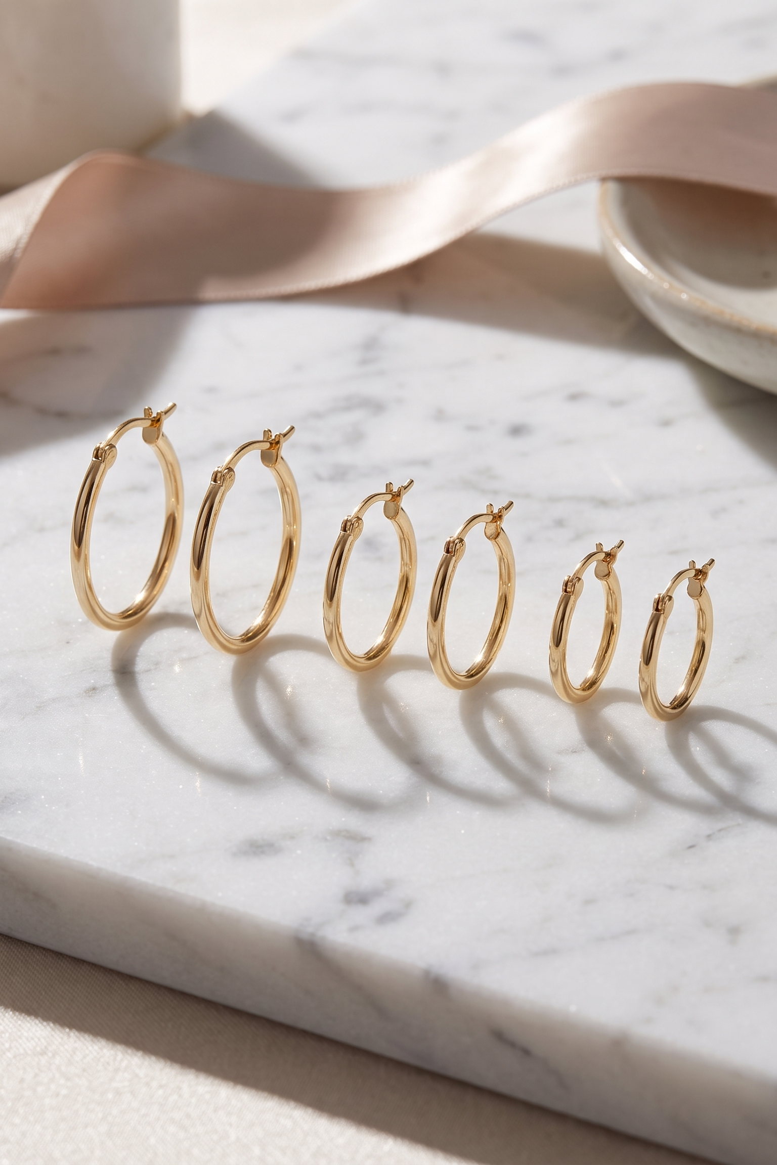 Plain Gold Hoops (3 sizes)