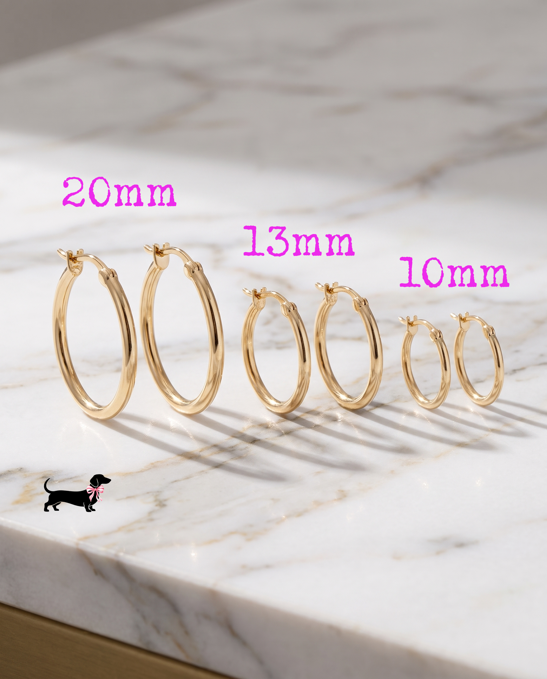 Plain Gold Hoops (3 sizes)