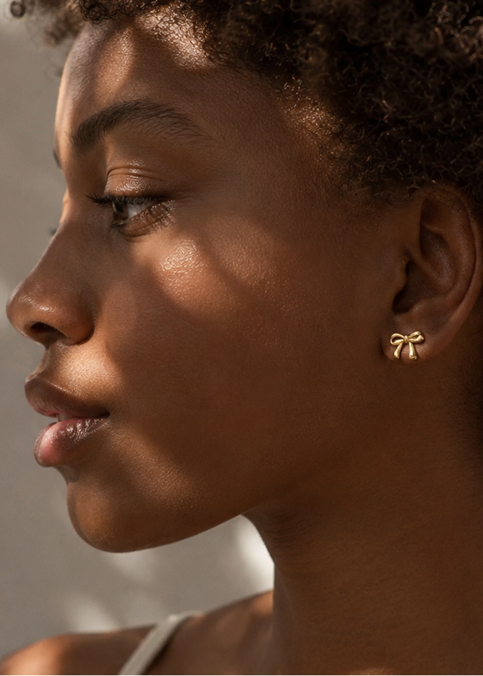 Gold Bow Studs