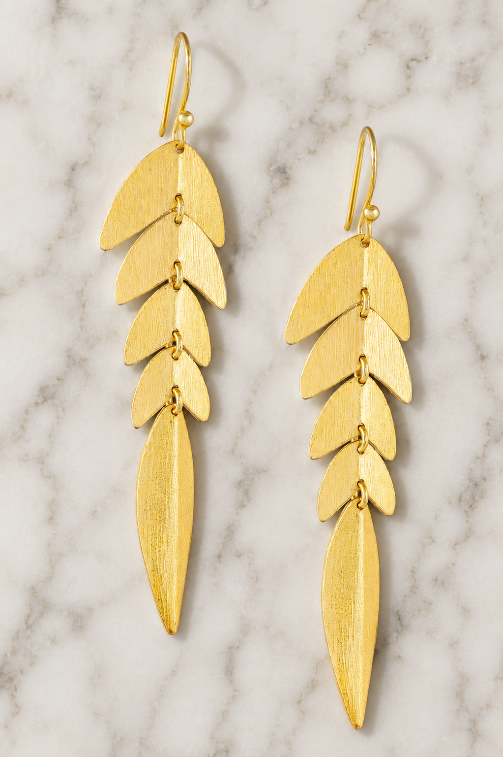 Golden Leaf Drop Earrings