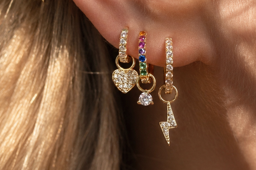 White Midi Hoops with or without charms